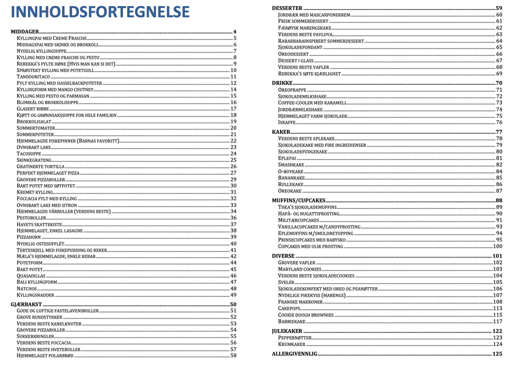 Oppskriftshefte fra frumaela.no (gammel blogg)