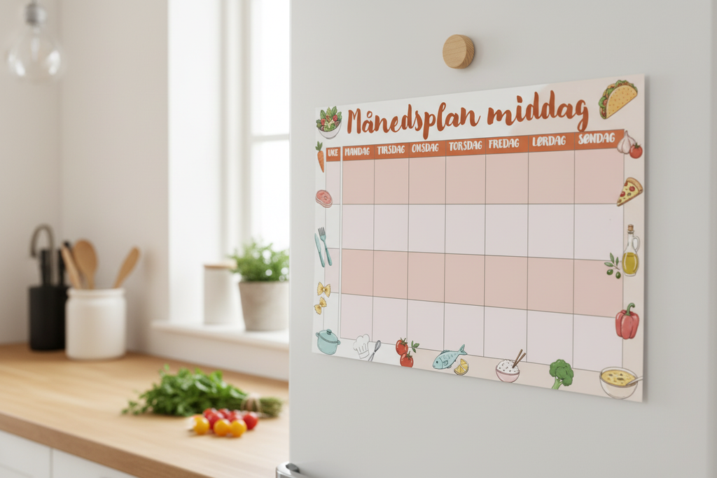Middagsplan – Planlegg middager for uke eller måned